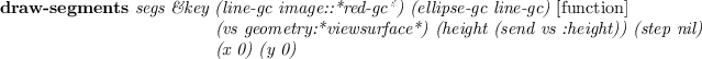 \begin{emtabbing}
{\bf draw-segments}
\it segs \&key \=(line-gc image::*red-gc*...
...*)
(height (send vs :height))
(step nil)\\
\>(x 0) (y 0)
\rm
\end{emtabbing}